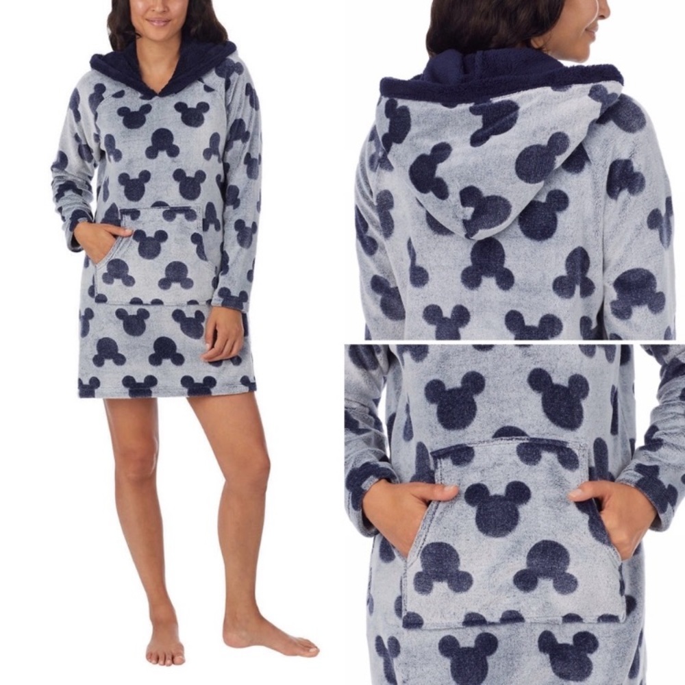 Nwt Disney Mickey Mouse Fleece Lounge Hoodie - Picture 2 of 14